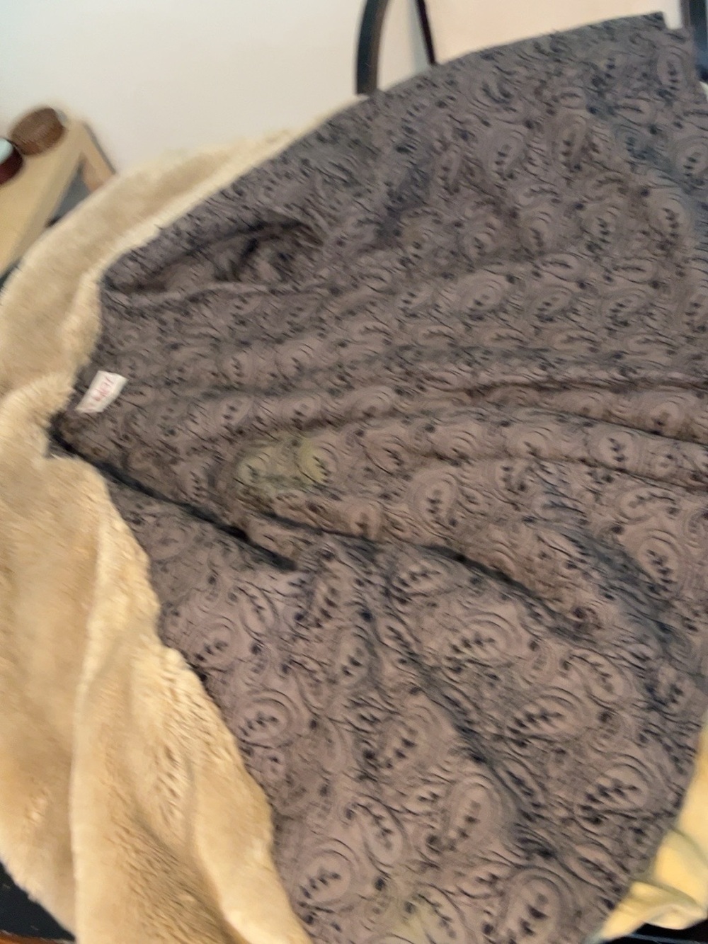 Vintage BYBLOS Italy Faux Fur Cocoon Statement Coat Beige Archival 80s 6057 - Picture 10 of 13